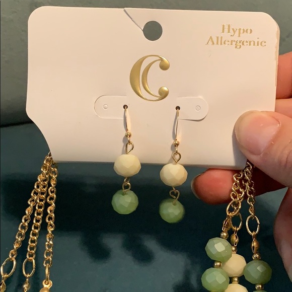 Charming Charlie 3 strand necklace and earrings - Picture 3 of 4